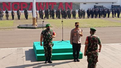 Apel Pasukan Gabungan TNI-Polri Dalam Rangka Antisipasi Gangguan Harkamtibmas di Wilayah Hukum Polres Karawang