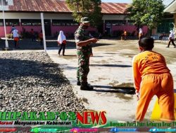 Babinsa Koramil 12/Montasik Beri Sosialisasi dan Himbauan Prokes Bagi Murid Sekolah Dasar