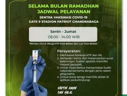 Update Jadwal Pelayanan Sentra Vaksinasi Stadion PCB Selama Ramadhan