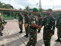Dandim Pidie Pimpin Upacara Tradisi Korps Pindah Satuan Personel Kodim 0102/Pidie