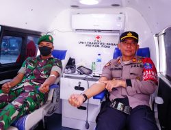 Sambut HUT Bhayangkara ke-76, Kodim Pidie Turut Berpartisipasi Melalui Kegiatan Donor Darah