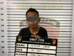 Satreskrim Polrestabes Medan Tahan Pelaku Percabulan Terhadap Siswi SMA di dalam Angkot