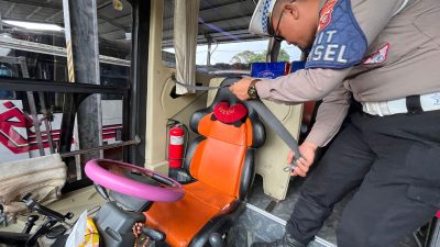 Satlantas Polres Karawang Pastikan Otobus Layak Jalan