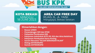 18 Juni 2023,Bus Roadshow KPK Akan Hadir di Kota Bekasi