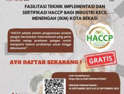 Disdagperin Kota Bekasi Fasilitasi Teknik Implementasi dan Sertifikasi HAACP bagi IKM Kota Bekasi