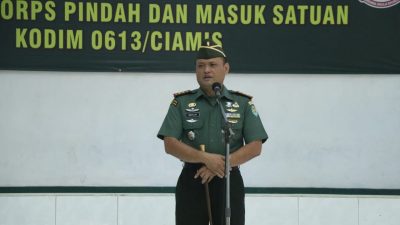 Dandim 0613/Ciamis Pimpin Langsung Tradisi Korps Raport Masuk dan Pindah Satuan