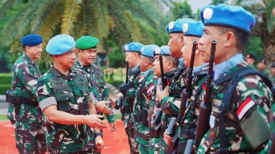 Kasad Dampingi Panglima TNI terima Kontingen Garuda XXIII-Q/Unifil Purna Tugas